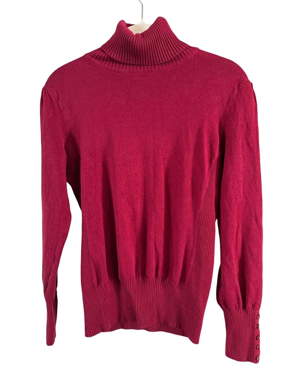 Unbranded Red Turtleneck Sweater with Button Cuffs Size M
